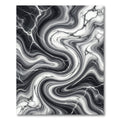 Monochrome Abstract Liquid Swirl Marble Rug