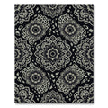Black Gray Mandala Animal Print Rug