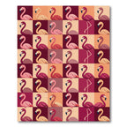 Pink Flamingo Checkerboard Pop Art Rug