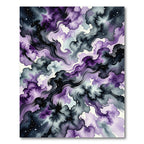 Ethereal Violet Nebula Swirl Abstract Rug