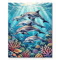Underwater Dolphin Reef Coral Scene Rug