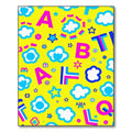 Vibrant Yellow Alphabet Clouds Stars Rug