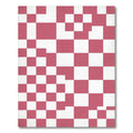 Modern Pink and White Geometric Checkerboard Rug