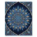 Blue Gold Paisley Mandala Floral Rug