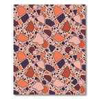 Terracotta and Plum Modern Terrazzo Abstract Rug