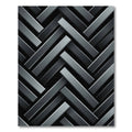 Dark Gray Herringbone Interlocking Stripes Rug