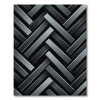Dark Gray Herringbone Interlocking Stripes Rug