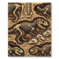 Paleontological Earthy Dinosaur Skeleton Illustration Rug