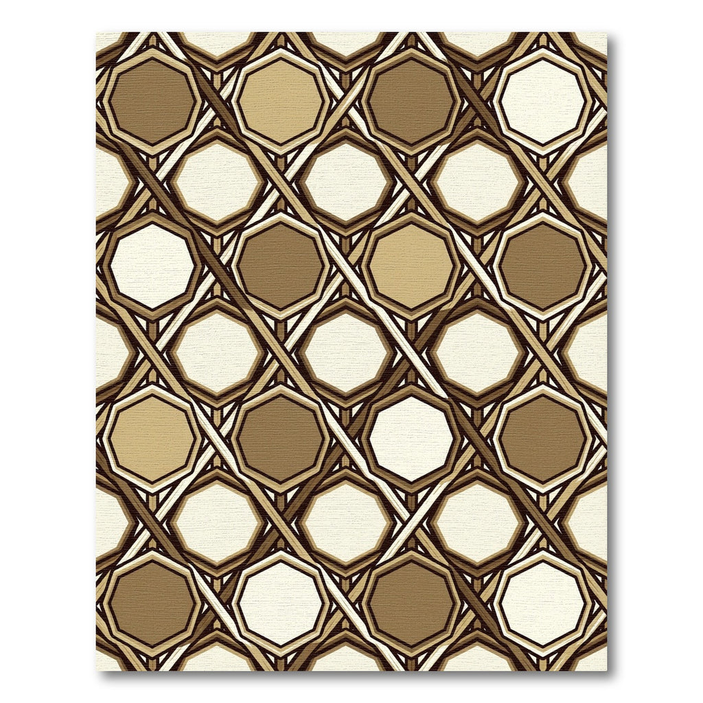 Sepia Octagonal Woven Lattice Rug
