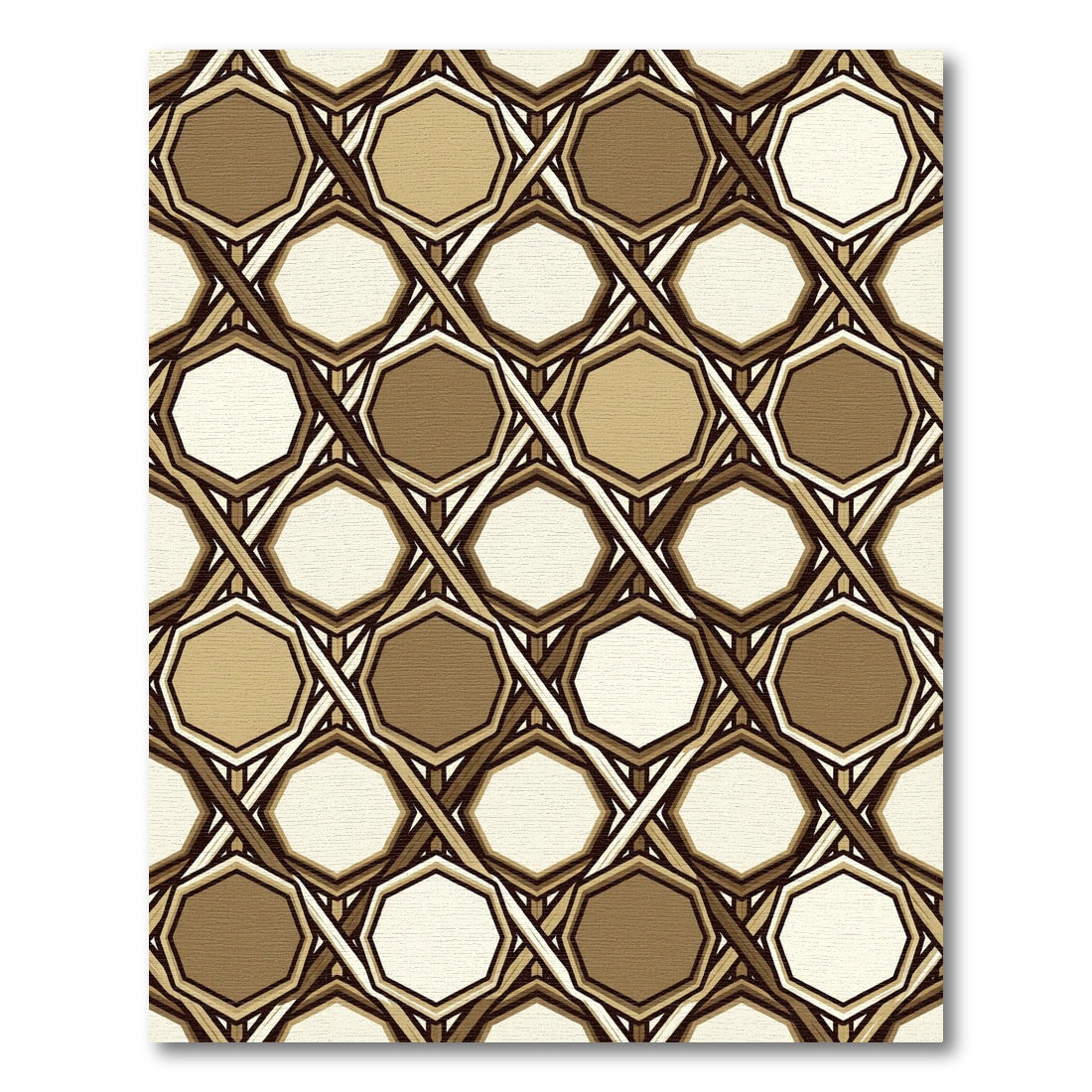 Sepia Octagonal Woven Lattice Rug