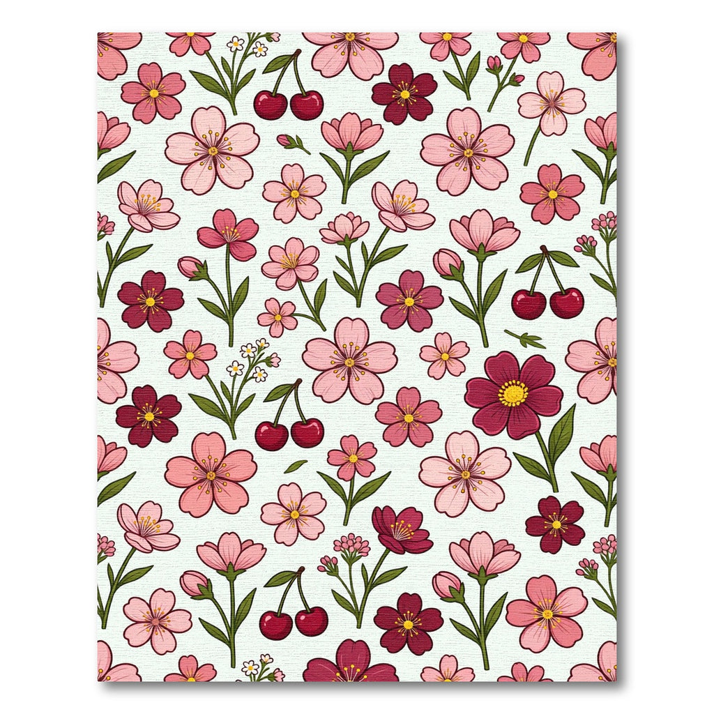 Pink Cherry Blossom Floral Sprinkle Rug