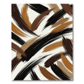 Dynamic Brown Black Brush Stroke Rug