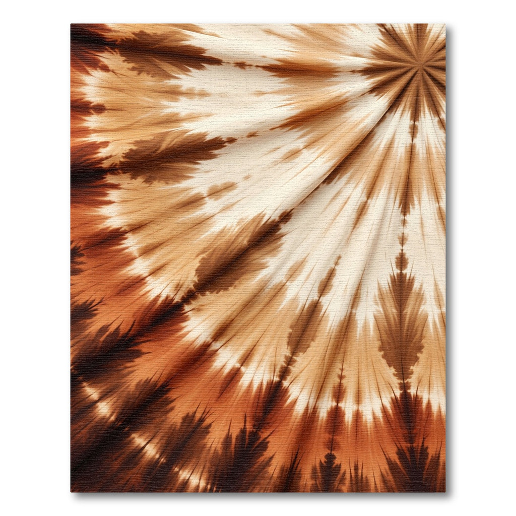 Earthy Brown Radial Tie Dye Surge Rug