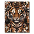 Majestic Tiger Faces Gold Accents Rug