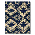 Deep Blue Starburst Diamond Geometric Rug
