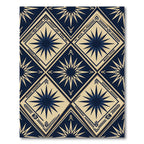 Deep Blue Starburst Diamond Geometric Rug