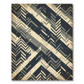 Charcoal and Cream Chevron Geometric Rug