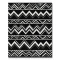 Monochromatic Black White Stripe Zigzag Rug