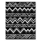 Monochromatic Black White Stripe Zigzag Rug
