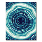 Deep Blue Circular Ocean Swirl Rug