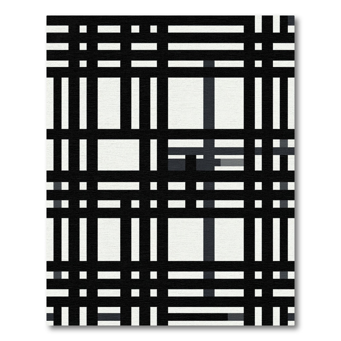 Monochrome Bold Plaid Grid Rug