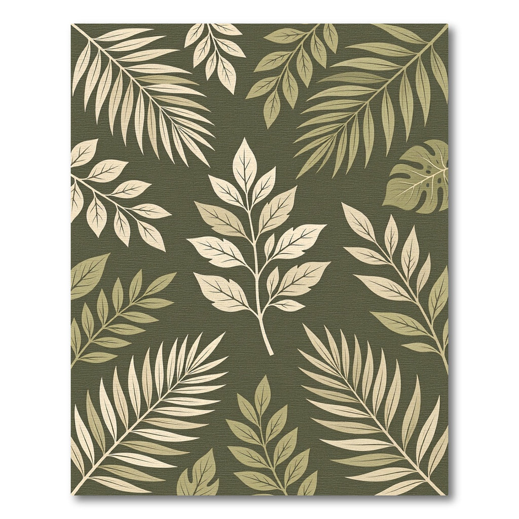 Lush Sage Tropical Foliage Rug