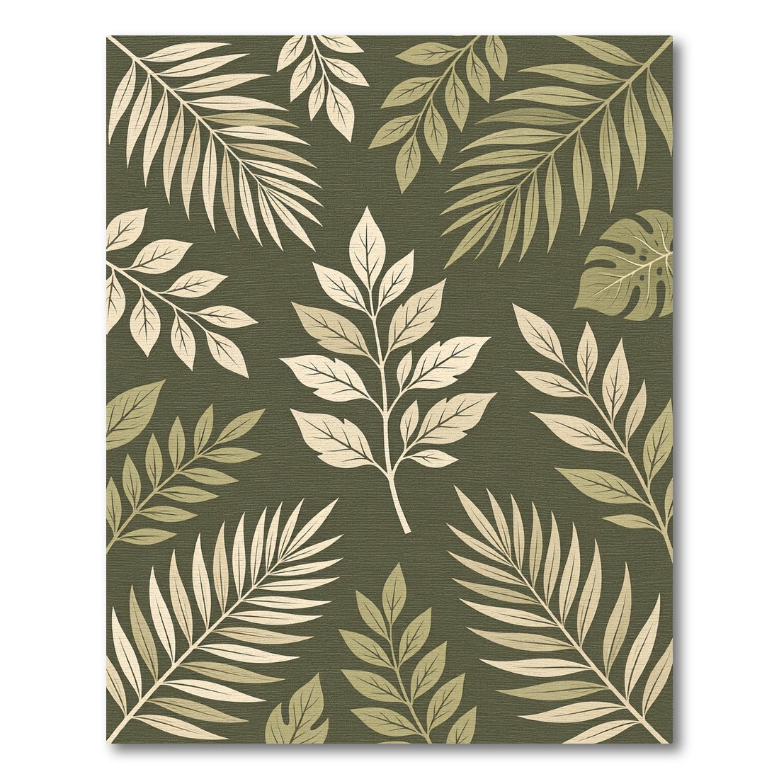 Lush Sage Tropical Foliage Rug
