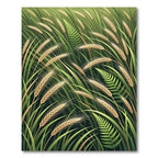Golden Wheat Fern Botanical Greenery Rug