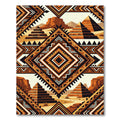 Geometric Earth Tone Aztec Pyramid Rug
