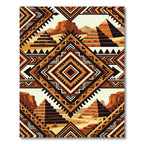 Geometric Earth Tone Aztec Pyramid Rug