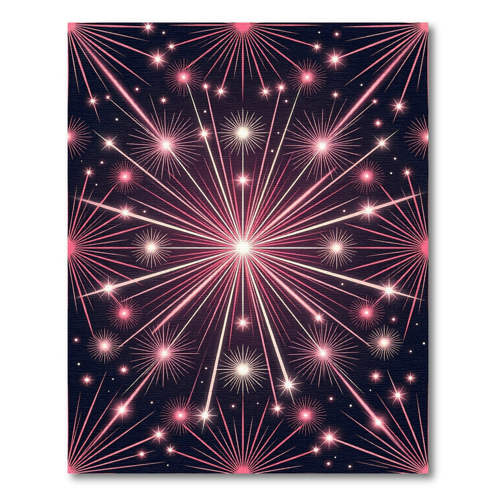 Radiant Pink Burst Starburst Rug