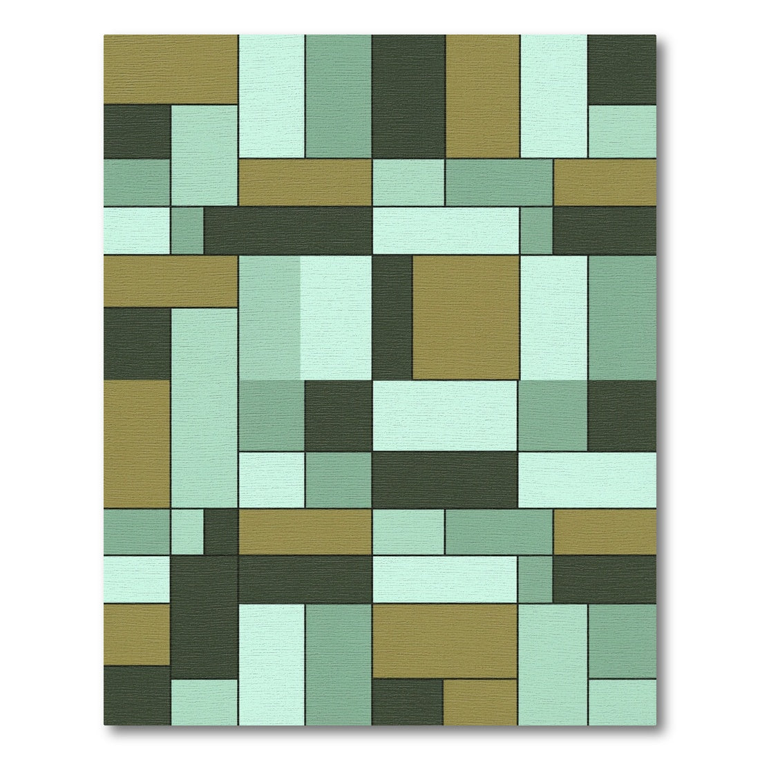 Cool Toned Geometric Blok Kolding Rug
