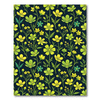 Lush Yellow Green Floral Pattern Rug
