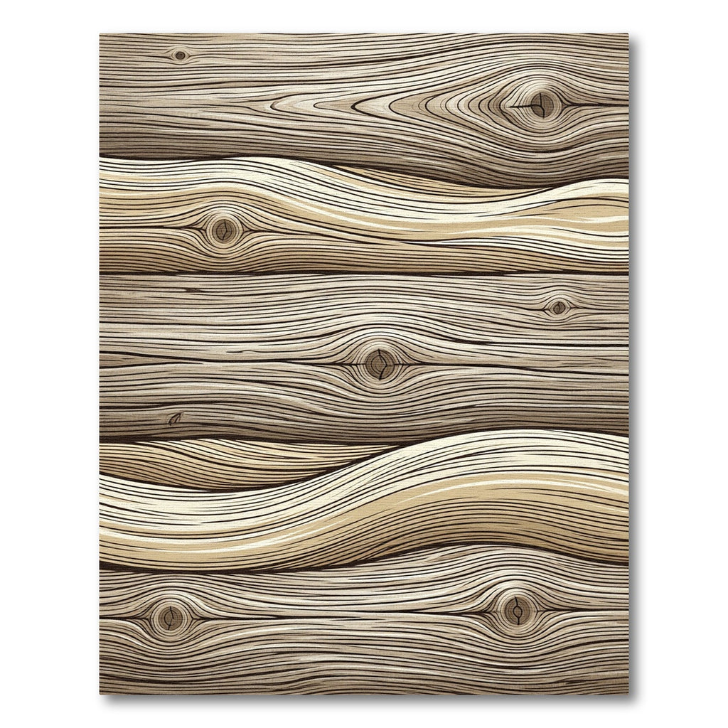 Rustic Natural Wood Grain Swirl Rug