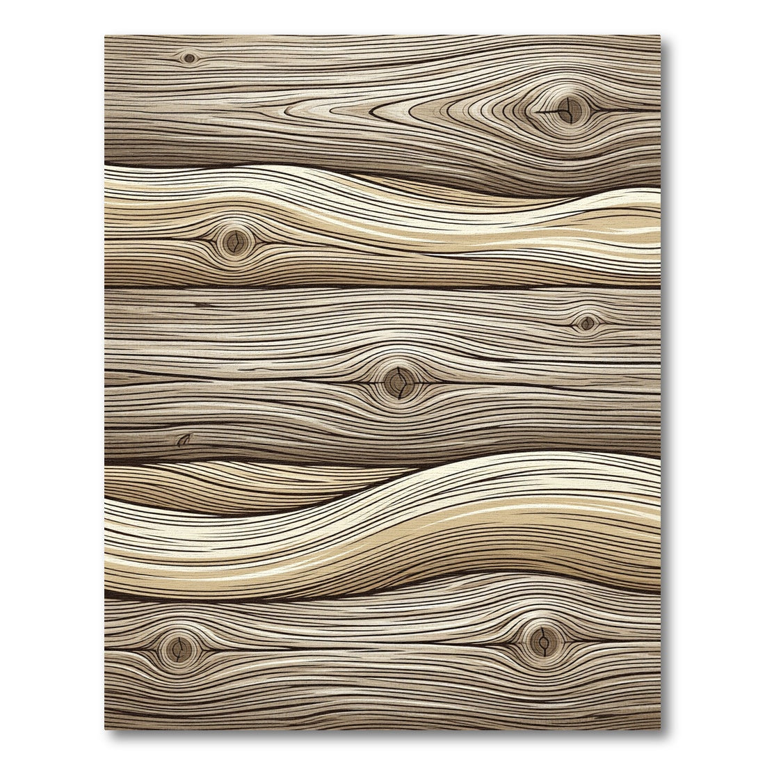 Rustic Natural Wood Grain Swirl Rug