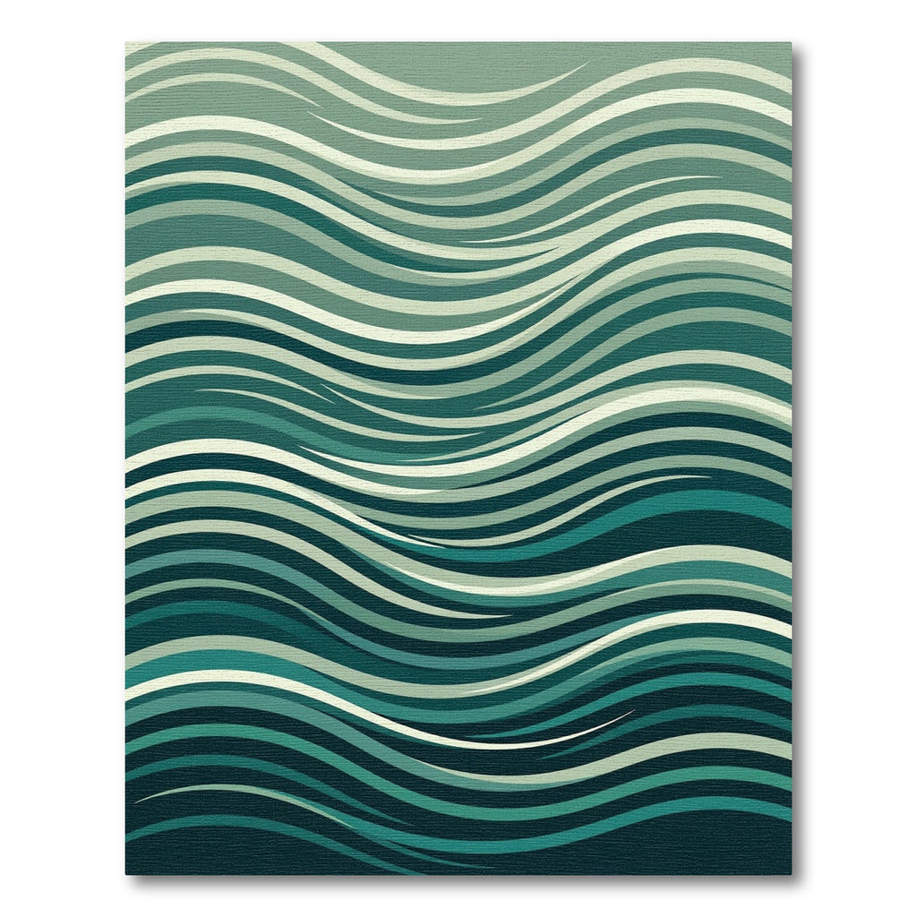Deep Teal Fluid Stripe Rug