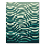 Deep Teal Fluid Stripe Rug