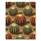 Desert Barrel Cactus Garden Arrangement Rug