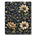 Dark Florals Cream Accents Botanical Rug