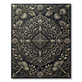Ornate Golden Floral Scrollwork Rug