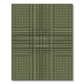 Olive Green Grid Stripe Composition Rug