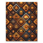 Warm Earth Tones Sun Vase Diamonds Rug