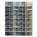Industrial Grid Yellow Steel Structure Rug
