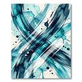 Abstract Teal Blue Ink Swirl Rug