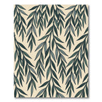 Elegant Willow Leaf Sage Botanical Rug
