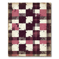 Rustic Pink Black Plaid Checks Rug