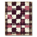 Rustic Pink Black Plaid Checks Rug