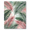 Vibrant Pink and Green Tropical Foliage Rug