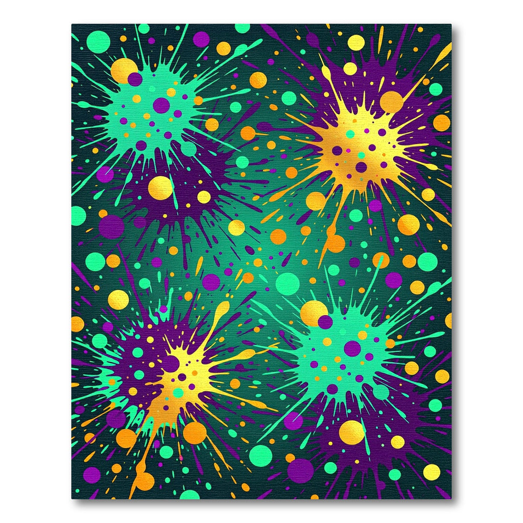 Vibrant Multicolor Abstract Neon Ink Splash Rug