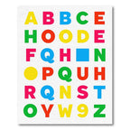 Bright Primary Alphabet Grid Rug